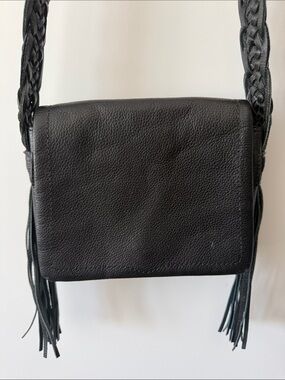 Rebecca Minkoff Black Leather Fringe Crossbody Bag
